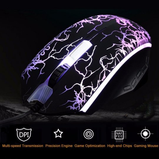 Optical LED Gaming Mouse Mice Adjustable DPI 2000DPI 