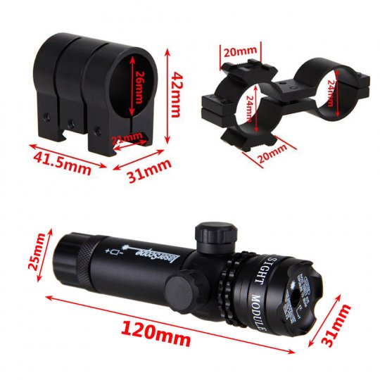 Red Dot Laser Sight Rifle Gun Scope Rail & Remote Switch For Hunting