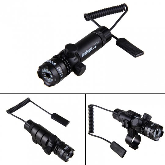 Red Dot Laser Sight Rifle Gun Scope Rail & Remote Switch For Hunting